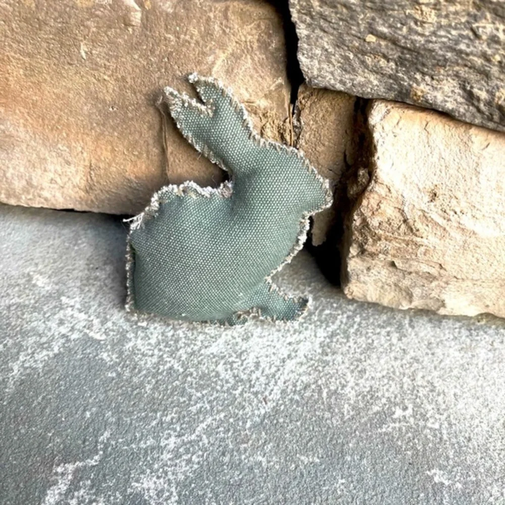 Anthropologie Canvas Bunny Ornament